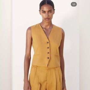 NWT Zara mustard vest and pants set size S,M